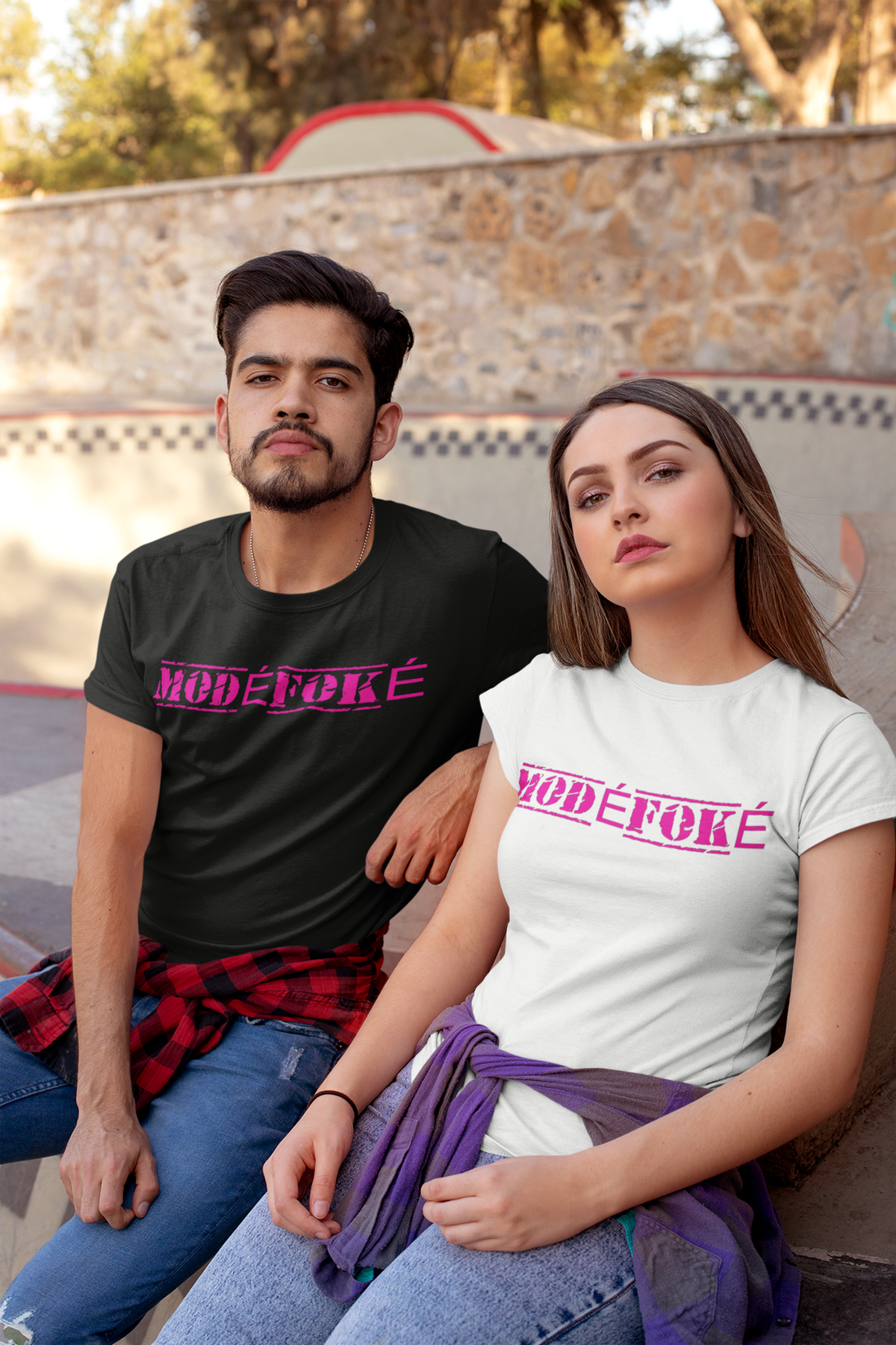 Modéfoké Graphic Tees in Black and White — It's Envy streetwear couple